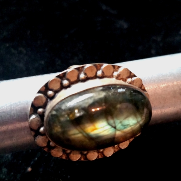 113 NWT Labradorite gemstone crystal 925 silver ring size 9 free shipping sale - Picture 6 of 8